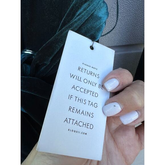 NWT Eloquii Velvet Cocktail Wrap Dress With Tie Hi Low Hem Emerald Green Size 20 - Picture 11 of 13